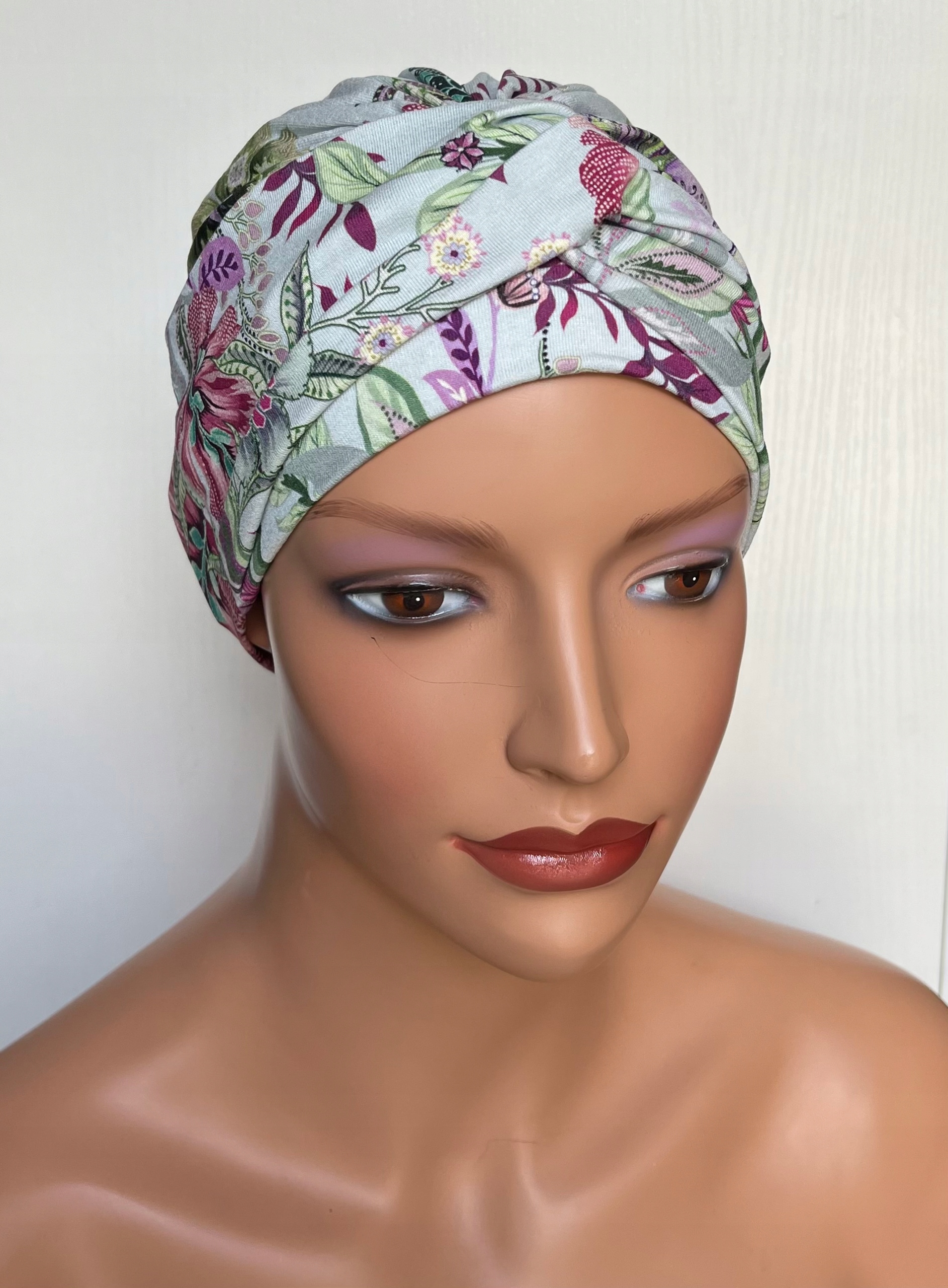 Turban Sara wek-mięta czapka wiosenna marszczona także po chemioterapii Kod producenta turban maszczony