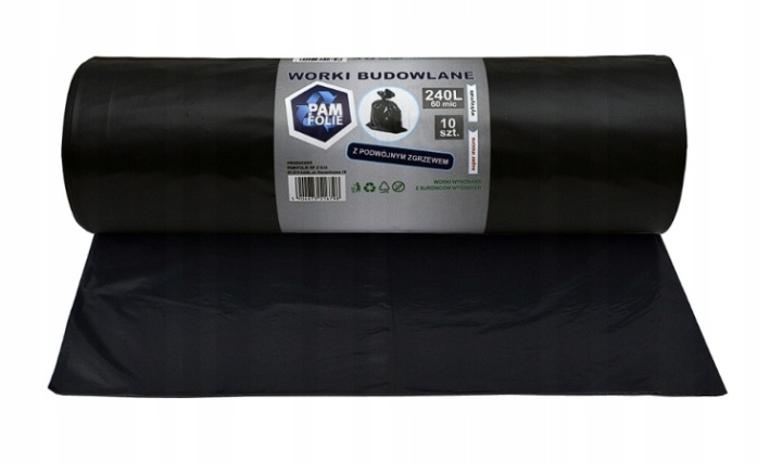 5xSáčky na odpadky 240L stavební nejhrubší Professional velmi silné 60µm