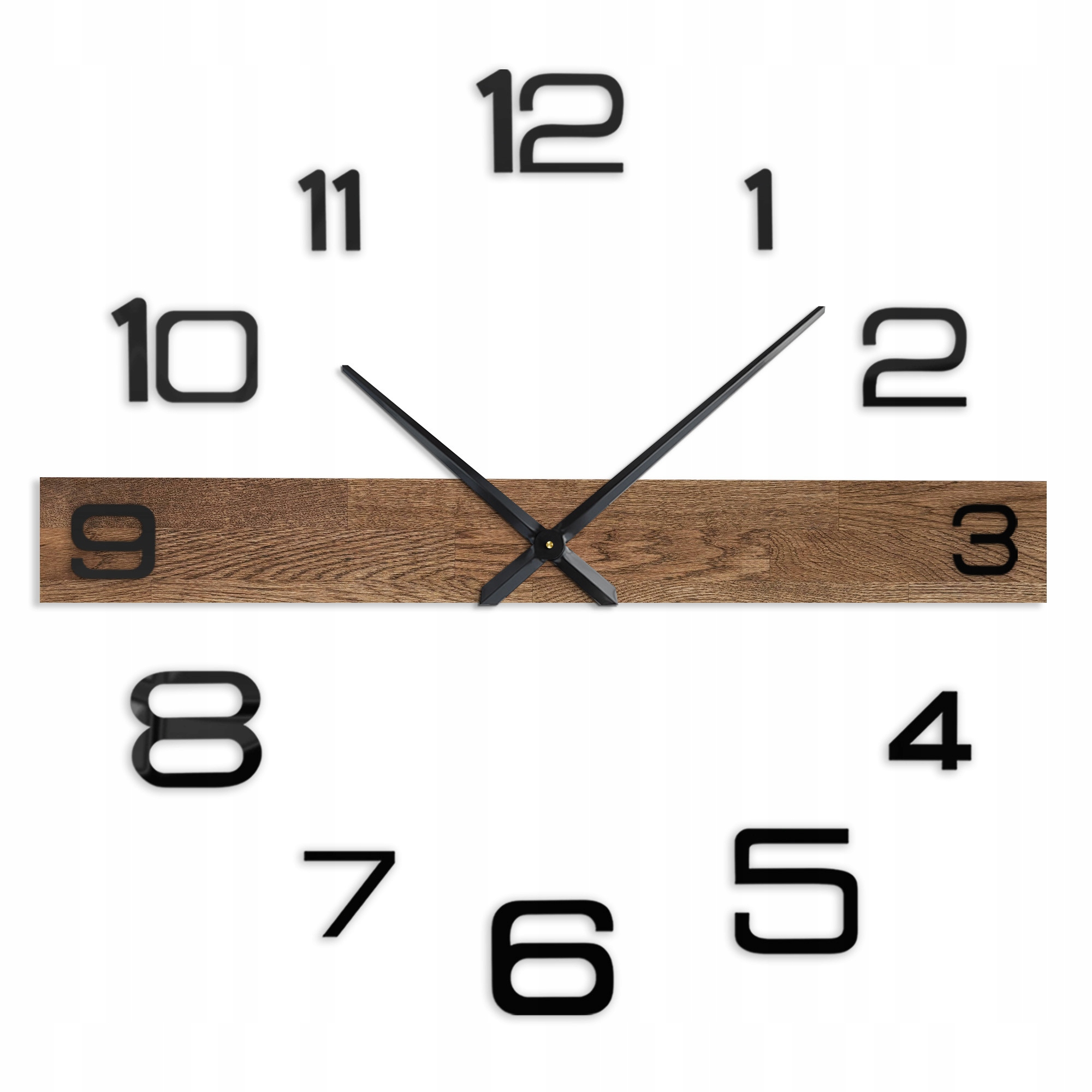 Drevené nástenné hodiny minimalistický dizajn čiernej ručičky 105 cm