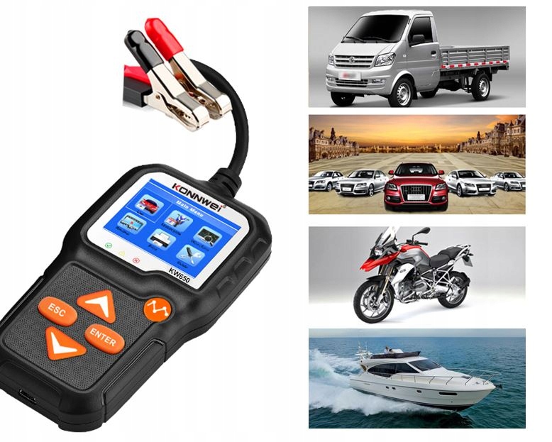 TESTER AKUMULATOROW 6V 12V KONNWEI KW650 WYDRUKI Producent code KW650