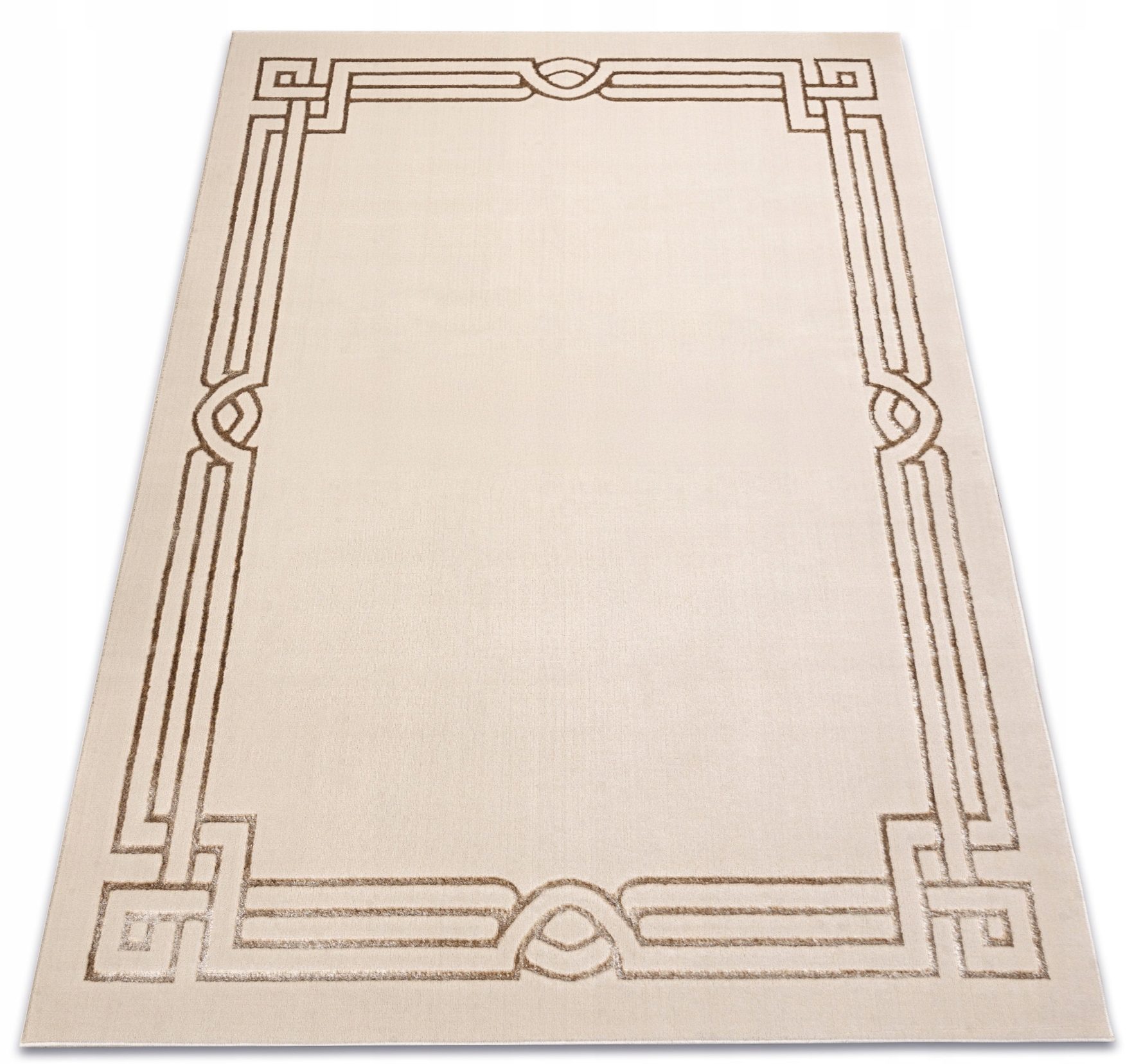 Dywan Allure 3D 180x270 beżowy do salonu glamour ramka japandi kaszmirowy