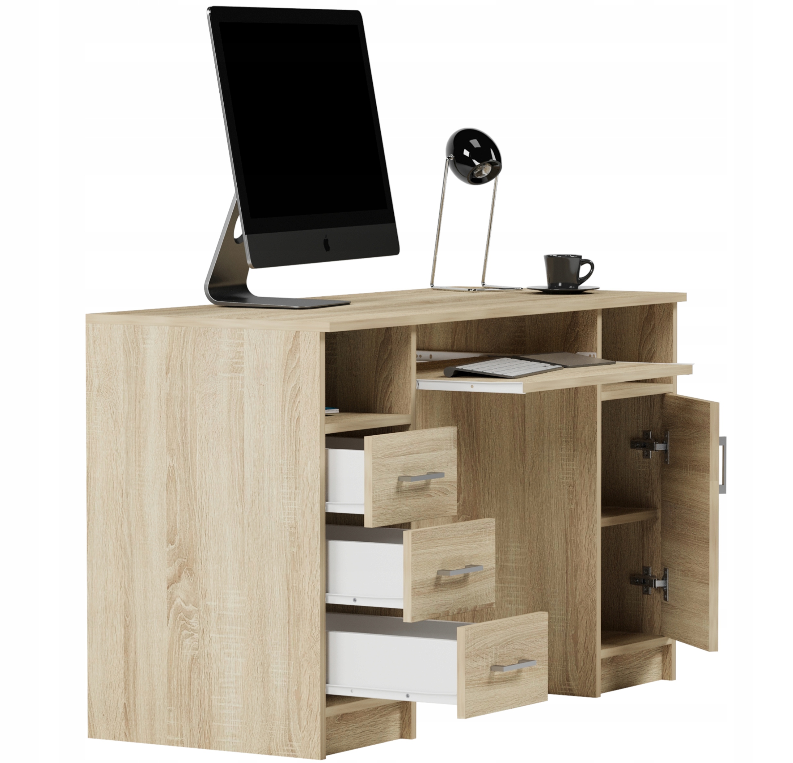 Biurko komputerowe stolik 124cm sonoma duże N11