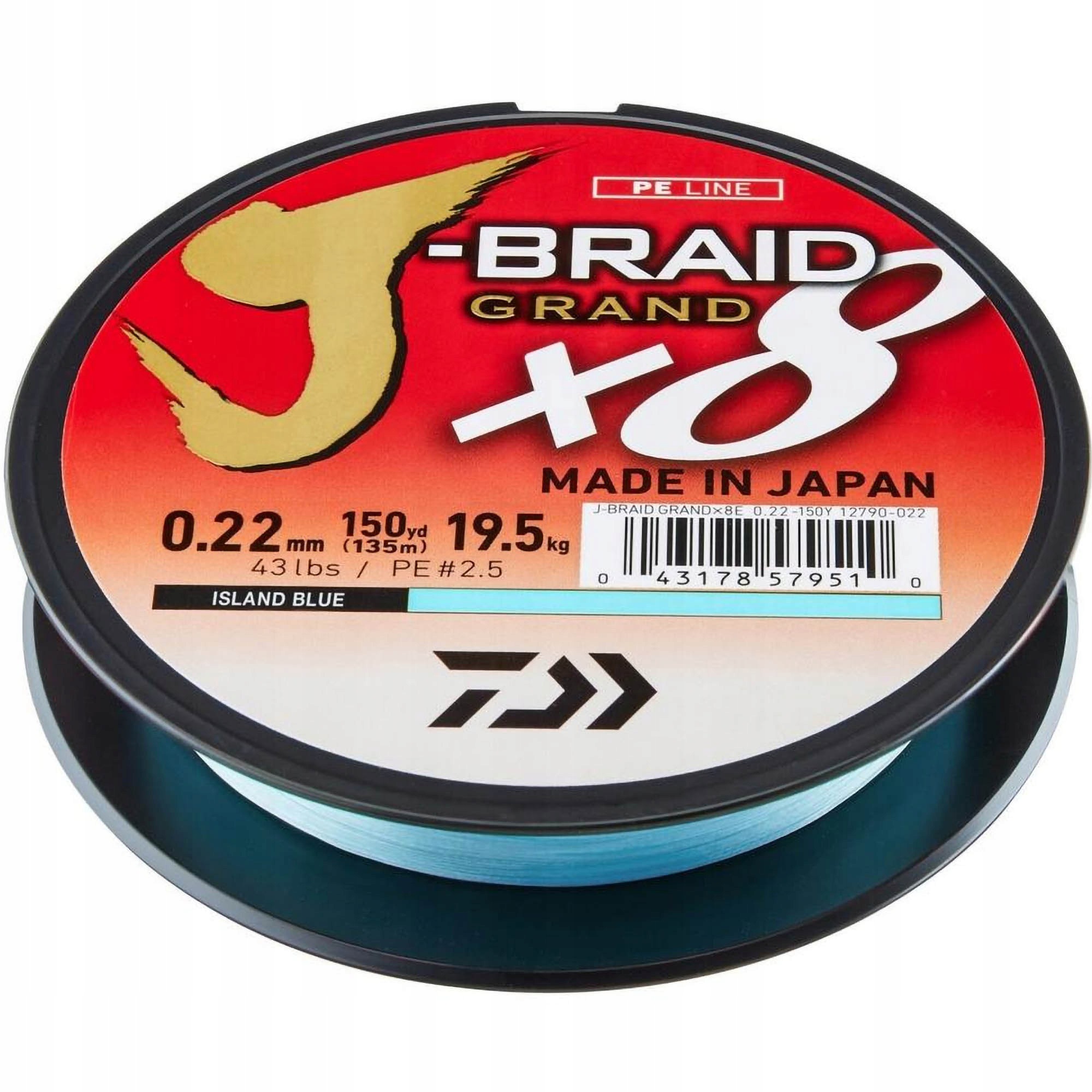 Plecionka Daiwa J Braid Grand X8 0,22mm 135m Blue