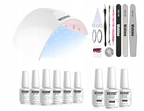 Startovací Sada Na Nehty Vishine Sun 6XLAKIER Led Lampa