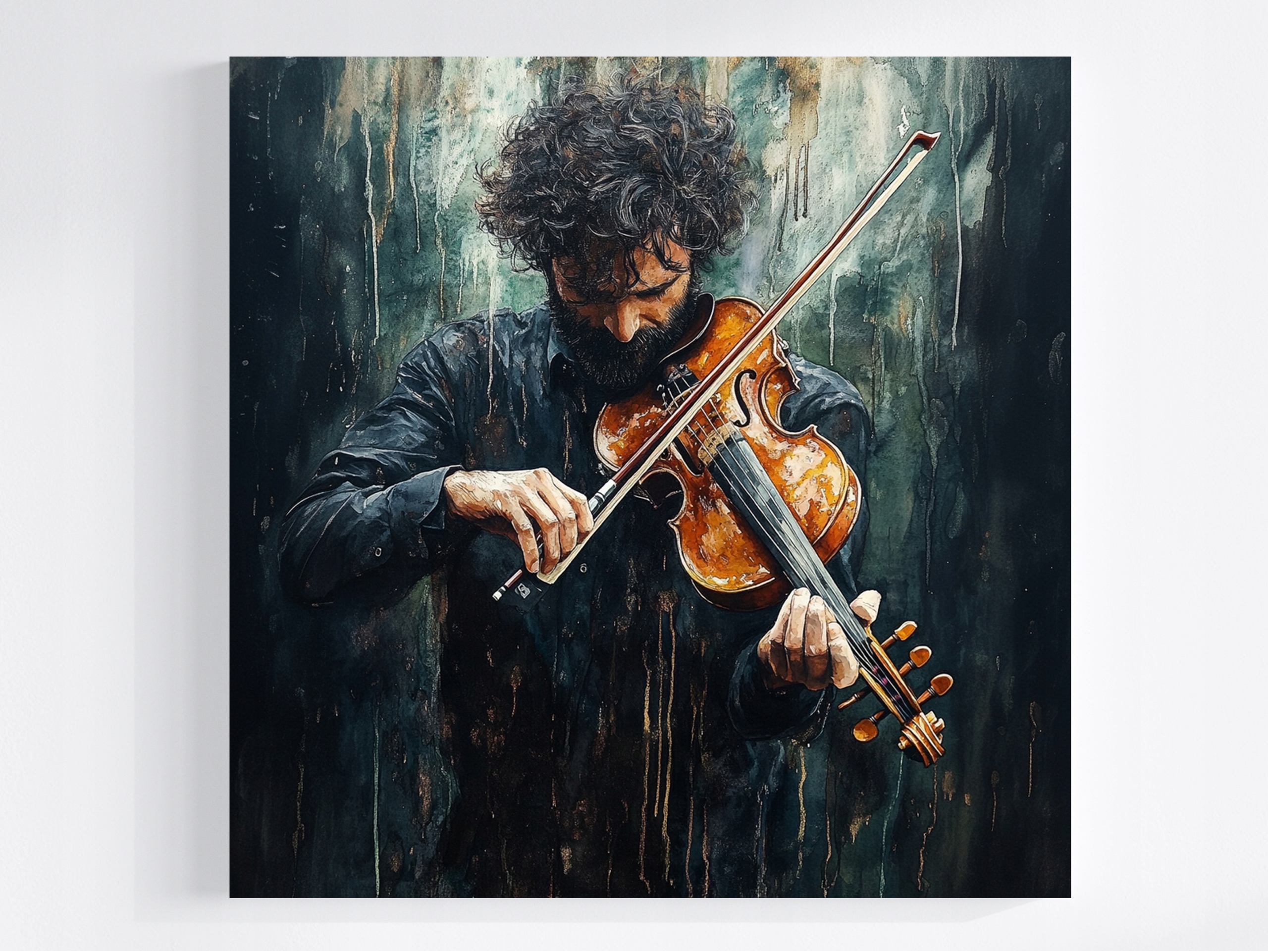 Obraz Na Plátně Canvas Portrét Muž Houslista Hudba Koncert 80x80