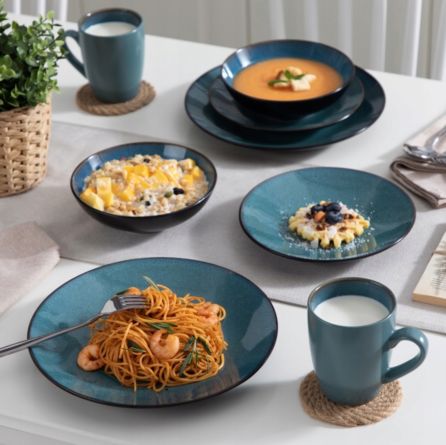 Serwis obiadowy Vintage Retro kamionka zastawa 8os Kod producenta VC-BUBBLE-B-SL-W