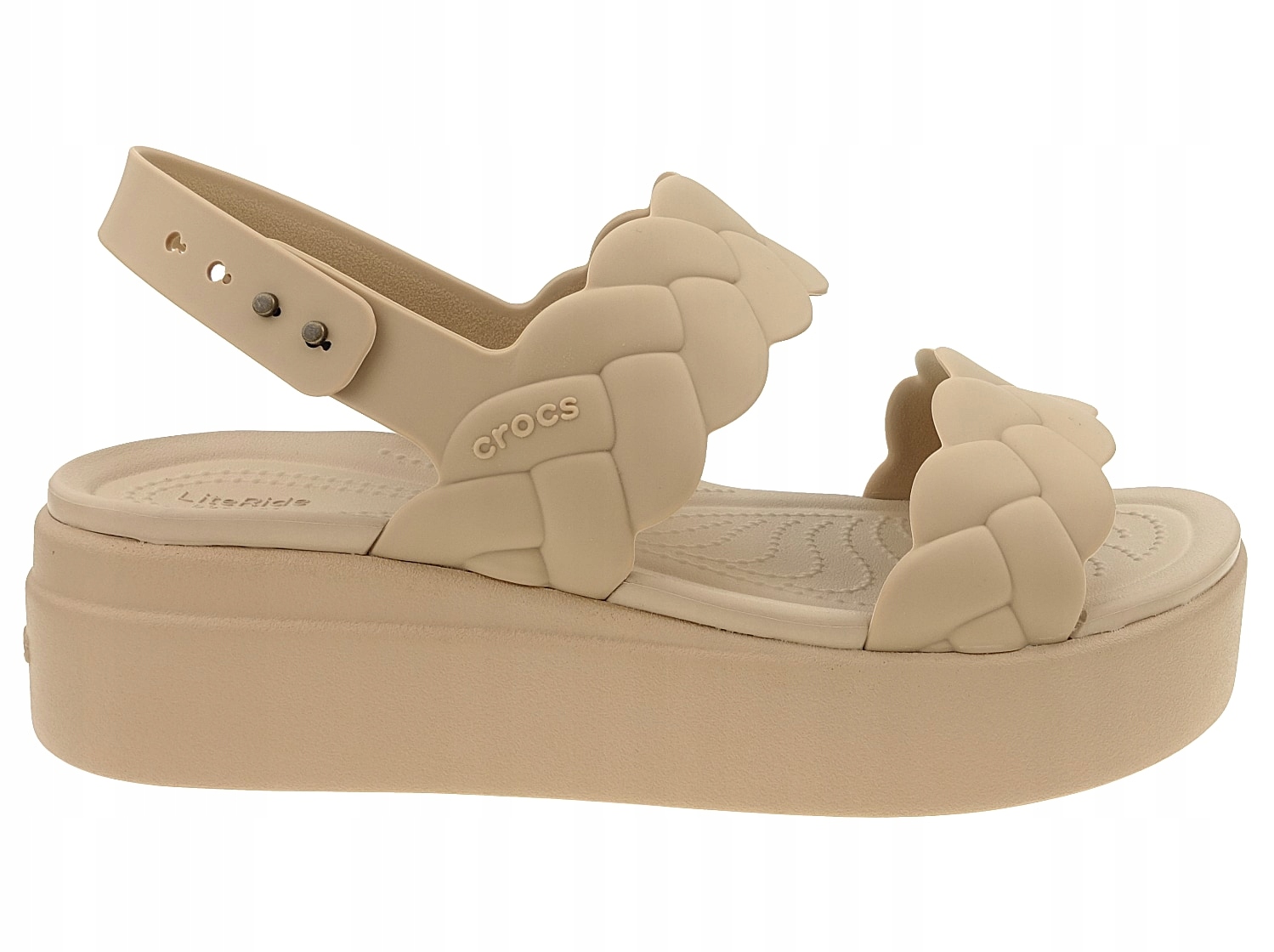 Sandały Crocs Brooklyn Woven koturny, platformy 209977-212 chai 39/40