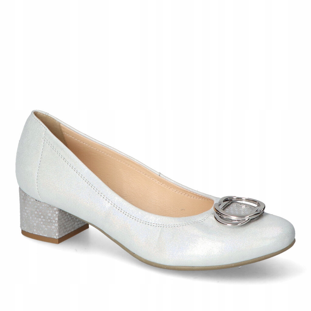 Boty na nízkém podpatku Arka Bílé Semišové Ozdoba 36