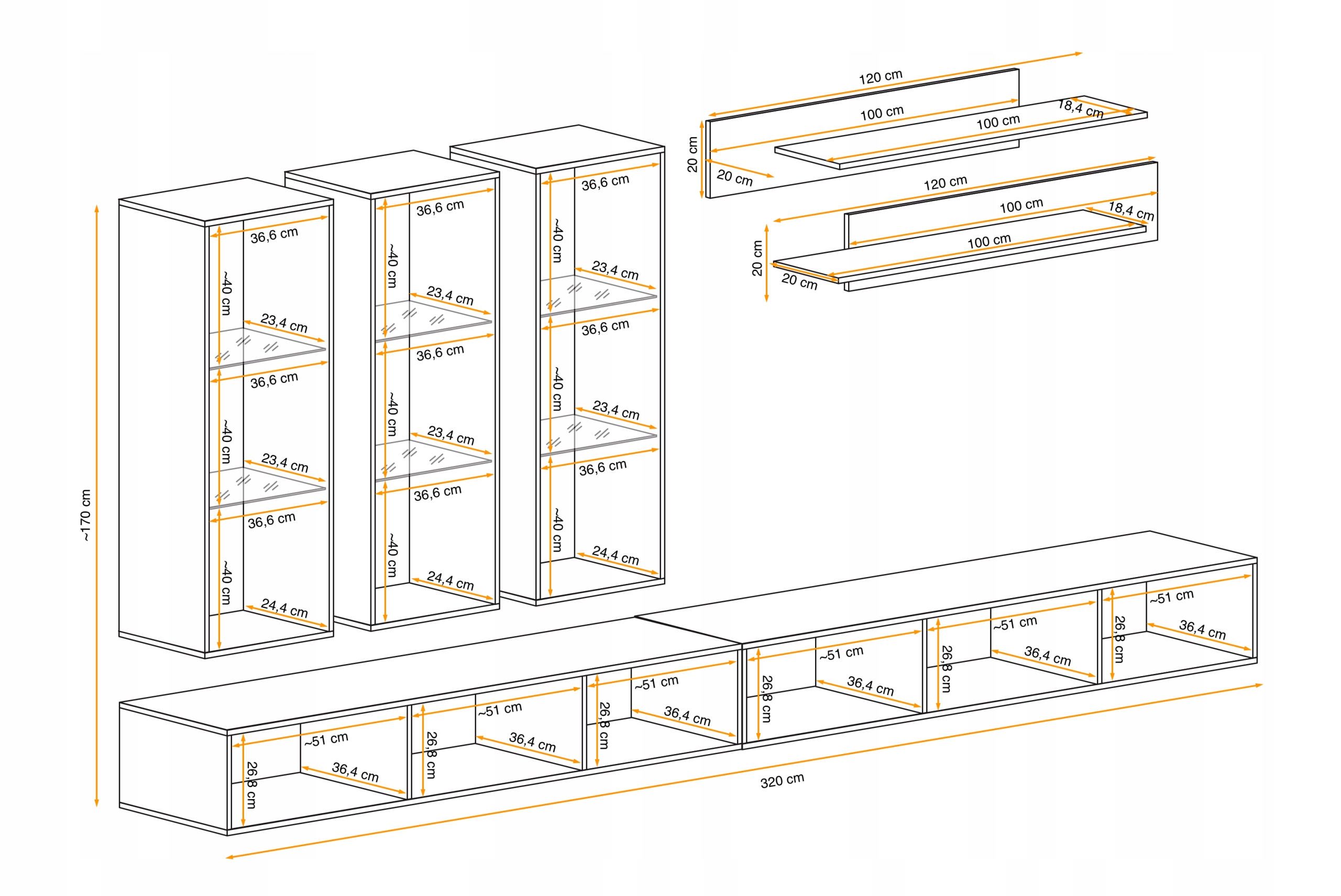 MEBLOŚCIANKA AIR E3 - WW - WYSOKI POŁYSK PVC Kod producenta WW AI E3