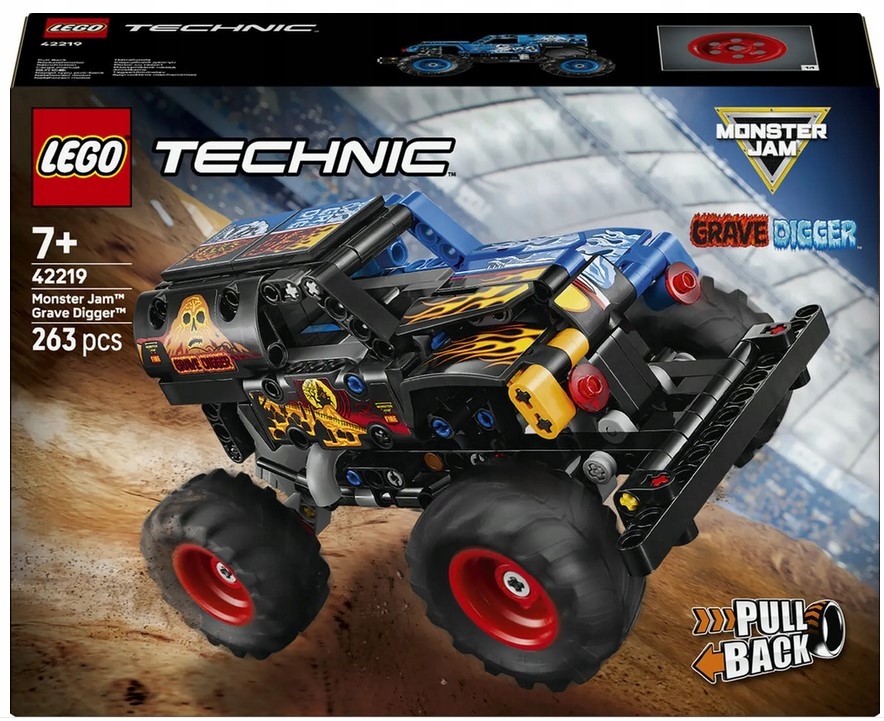Stavebnice Monster Jam Grave Digger Oheň A Led 42219 Lego Technic