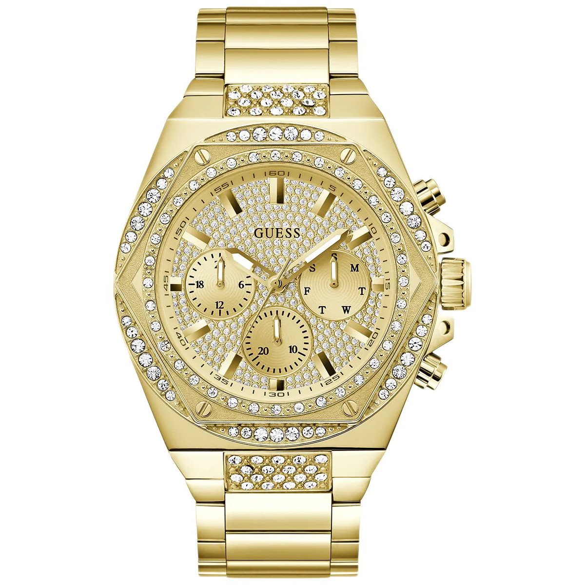 Pánské Hodinky Guess GW0899G2 zlatý náramek