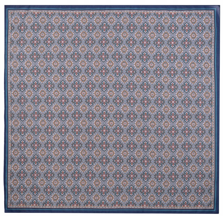 Dámská šála Bavlna s morušovým hedvábím 70 x 70 cm s ornamentálním vzorem