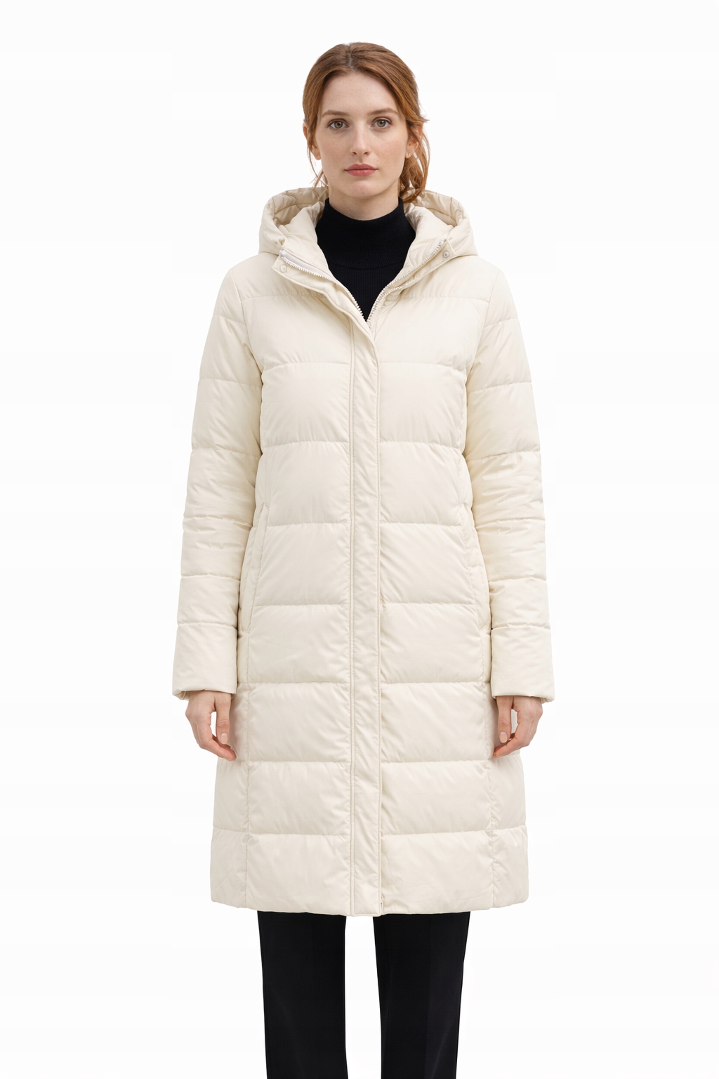 Dlouhá Prošívaná Bunda S Kapucí XL 1I3A