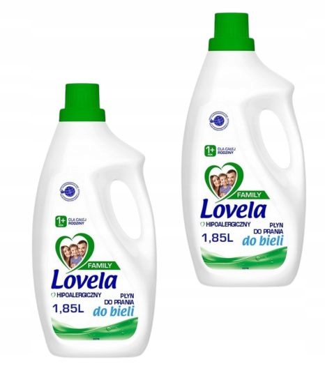 Levně Lovella Family Tekutý Prací Prostředek Na Prádlo Hypoalergenní Pro Rodinu 2x 1,85L