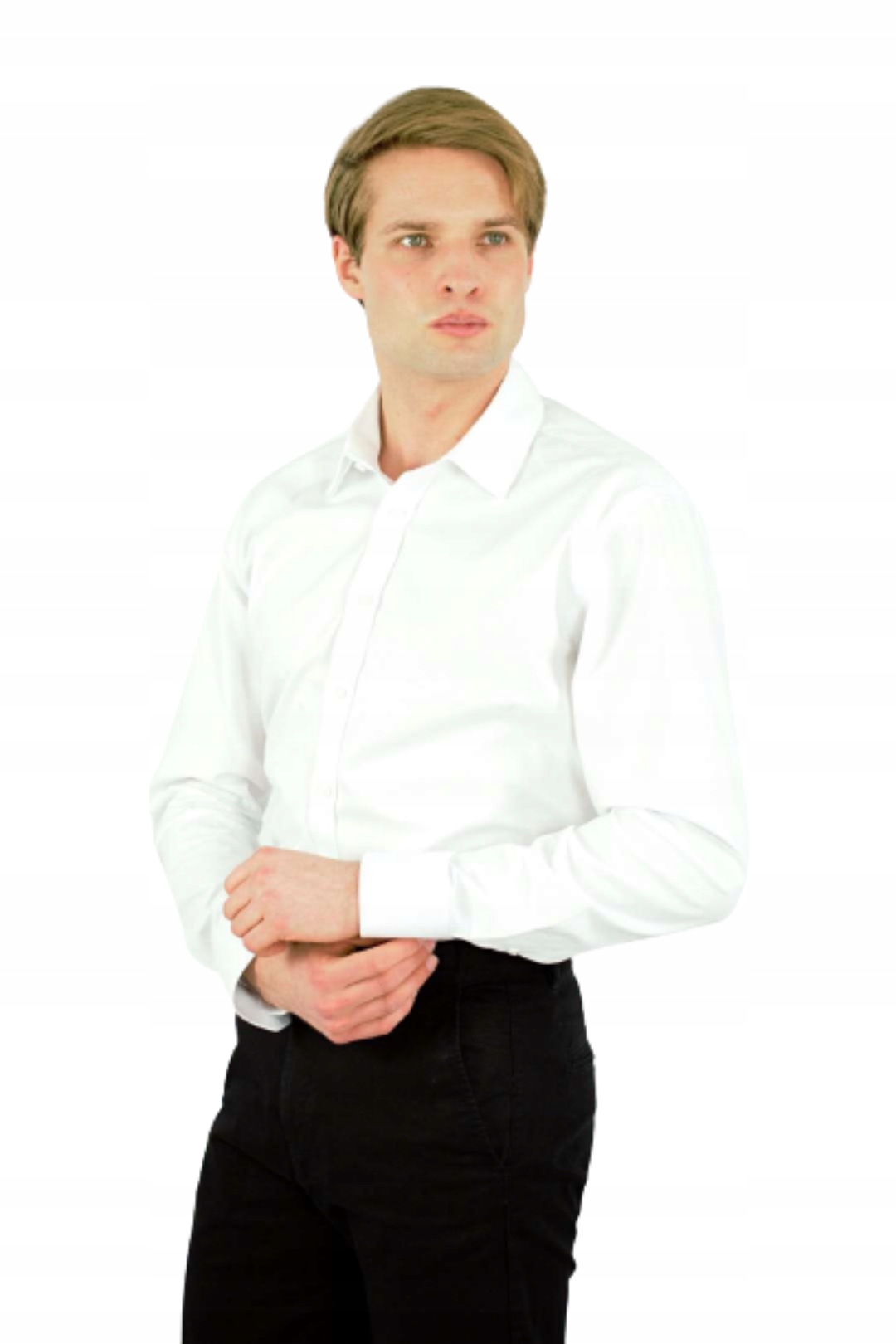 

Elegancka Męska Koszula Biała Gładka Regular 46