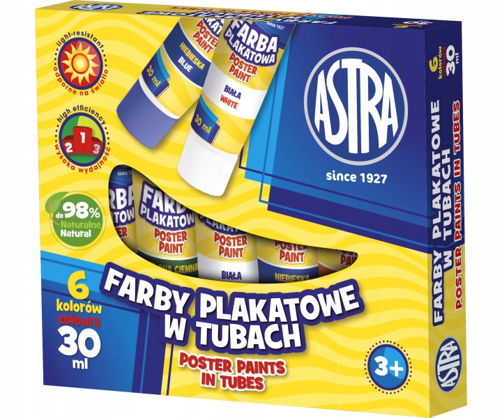 

Farby plakatowe w tubkach Astra