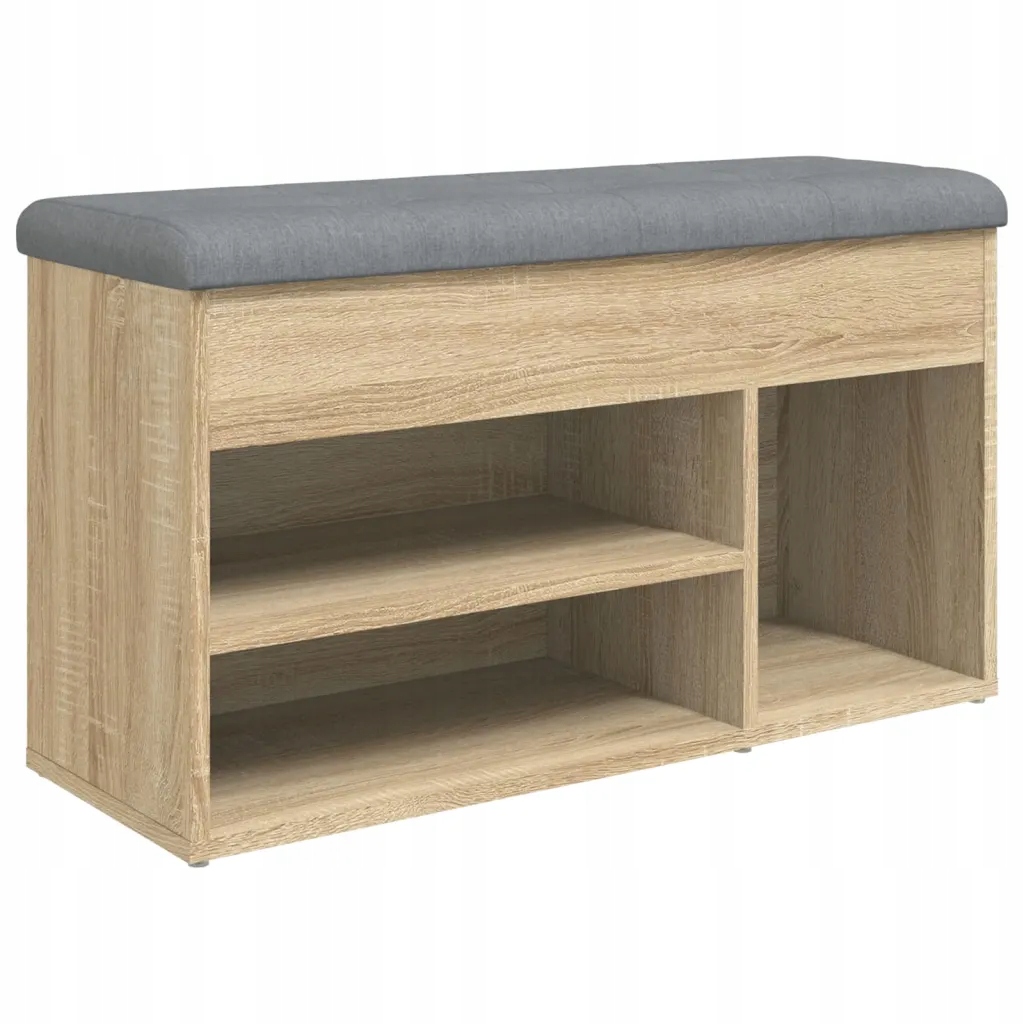 Lavička na boty s polštářem, dub sonoma, 82 x 32 x 45,5 cm