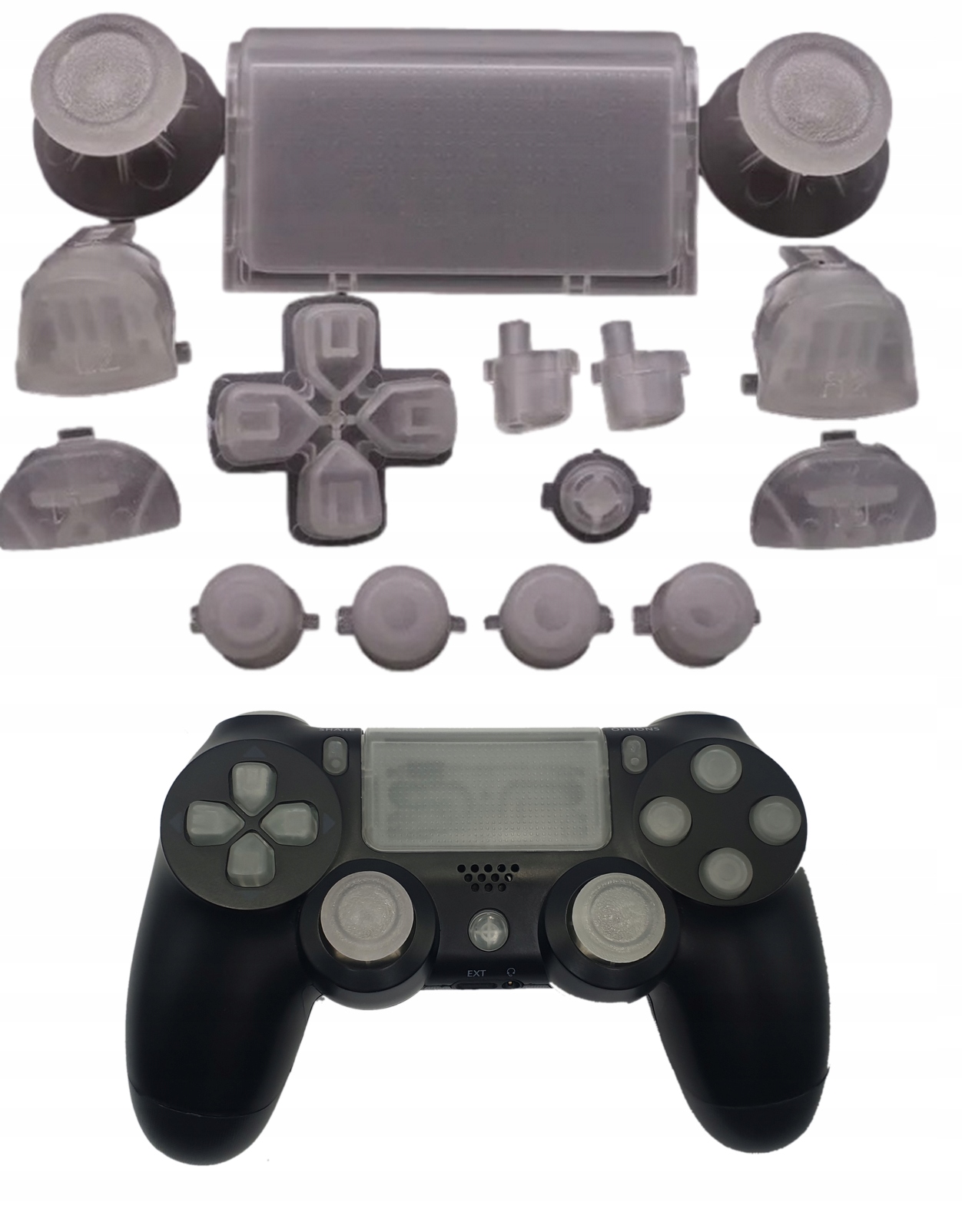 ZESTAW PRZYCISKÓW PRZYCISKI + GRZYBKI I ZAŚLEPKA DO PADA PS4 JDS 040 050