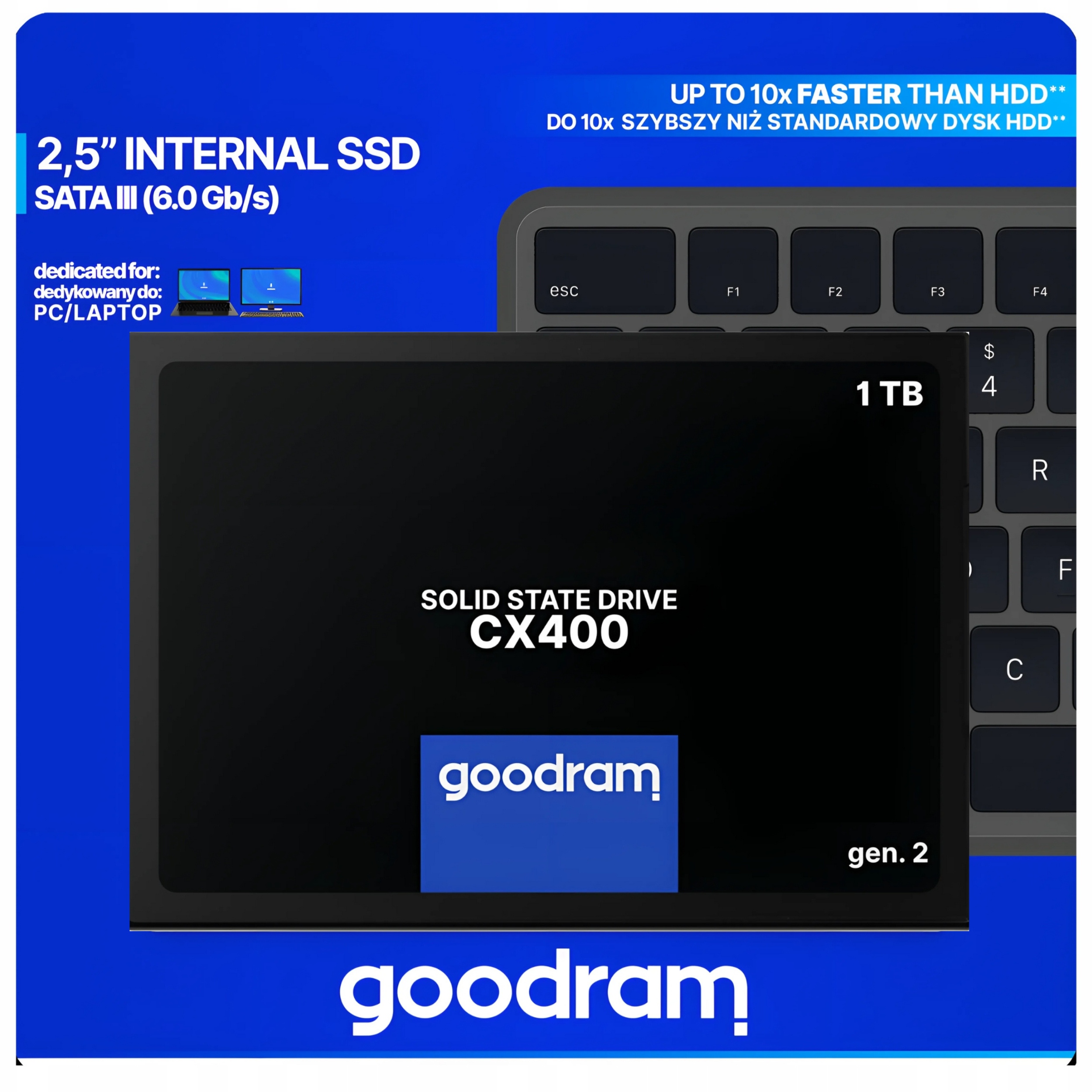 Ssd disk 1TB Sata 3 Interný 2.5" Goodram CX400 gen. 2 Čítanie 550 MB/s