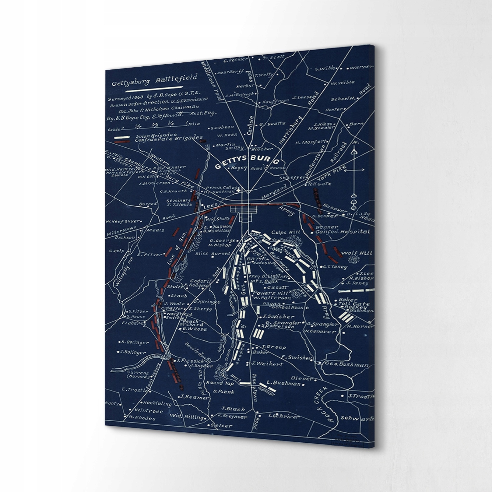 Obraz canvas 40x60 Plán bojiště v Gettysburgu