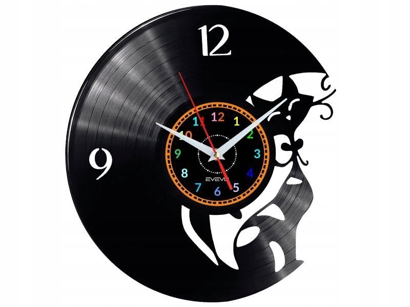 Kočka Dekorativní Nástěnné Hodiny Moderní Vinylová Deska Vinyl Jako Dárek