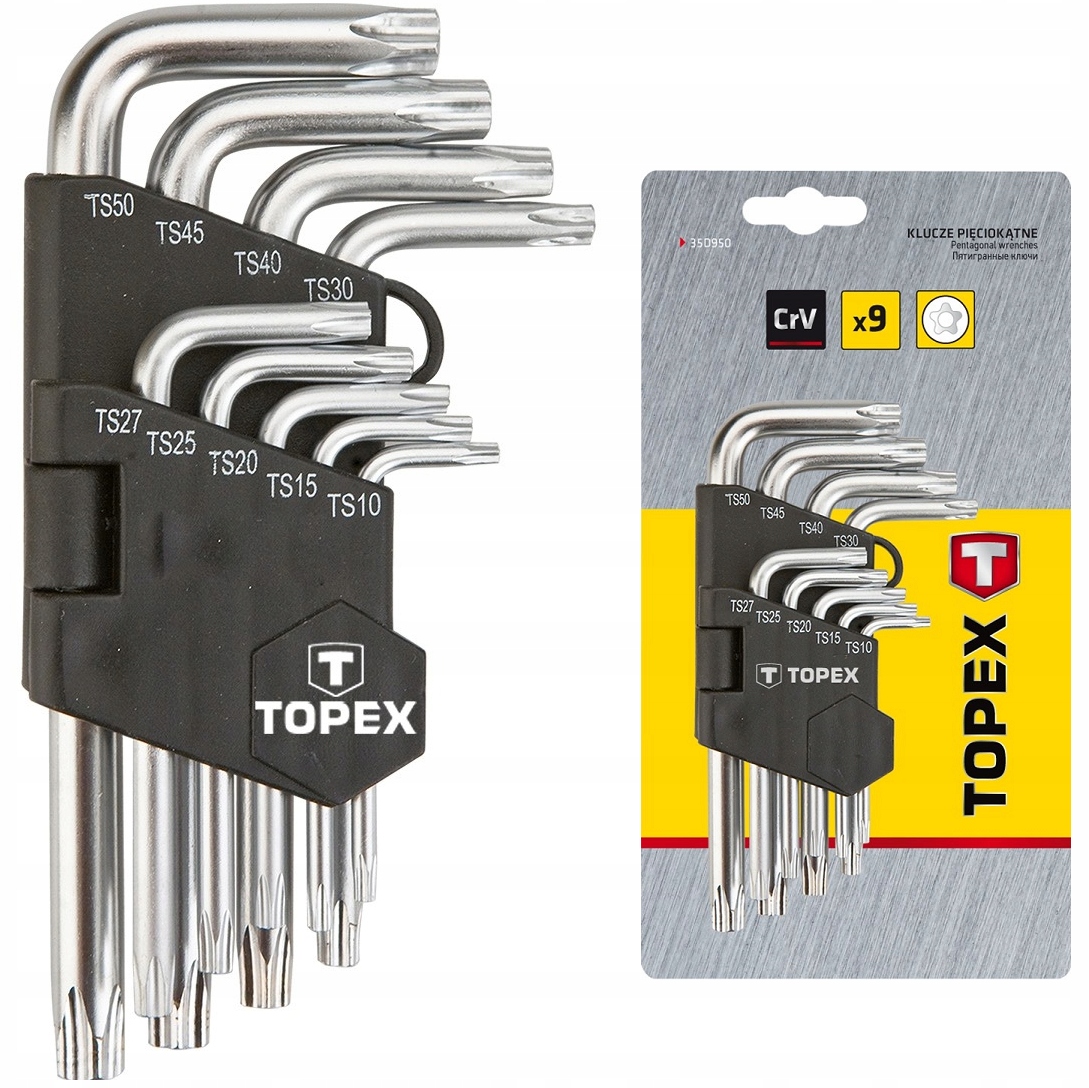 

Klucze Imbusowe Torx Krótkie Imbus T10-T50 Topex