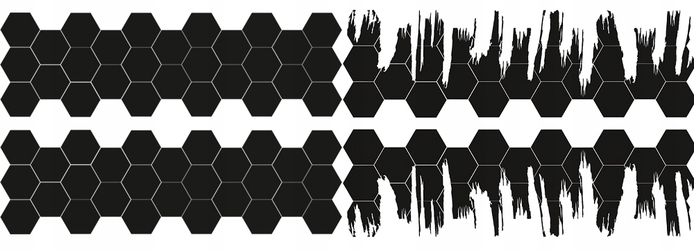 NAKLEJKI na Auto MOTYW HEXAGON 4 arkusze KOLORY Producent code MG108