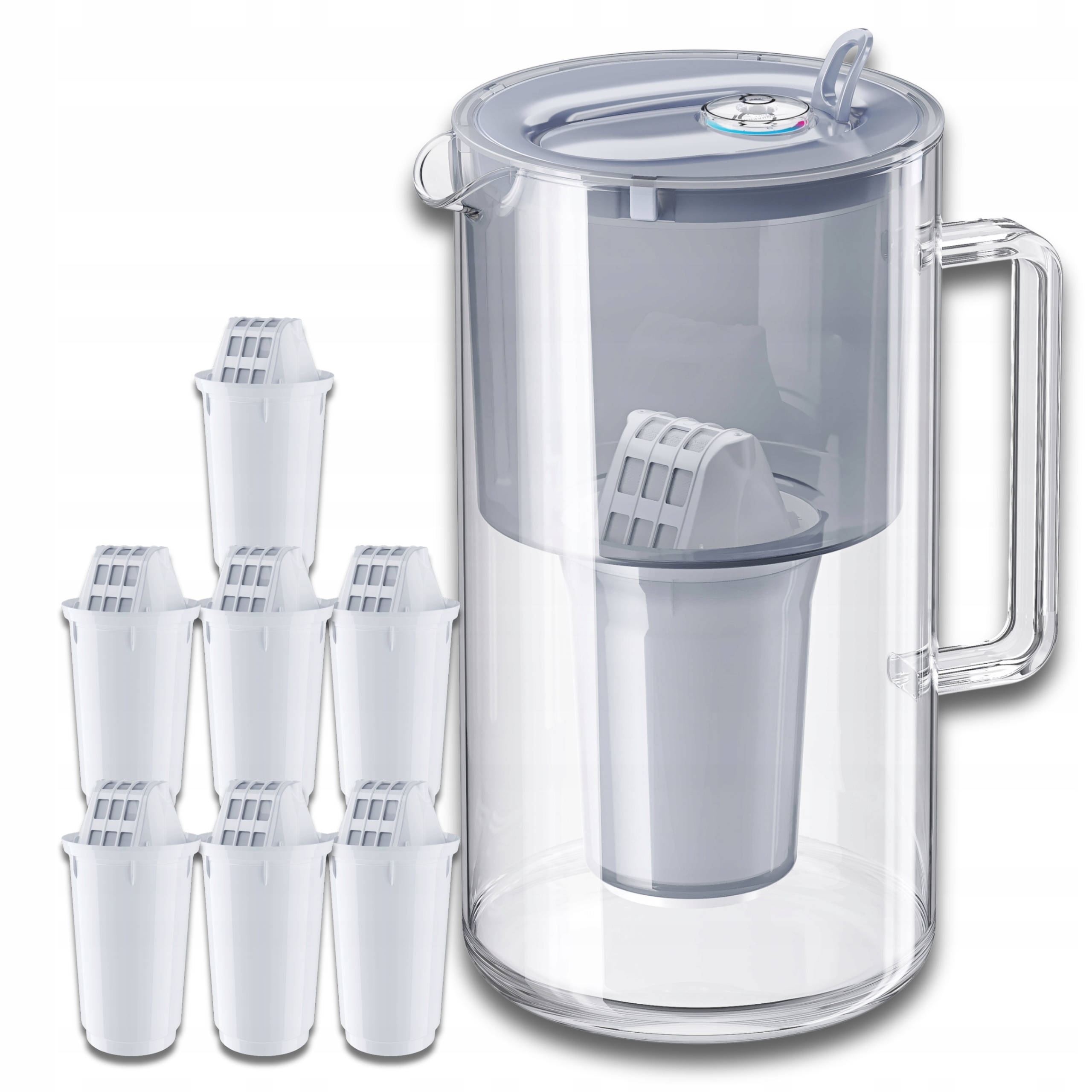 Filtrační konvice skleněná Aquaphor Nord 2,5 l 7 náplní A5 (350 l), šedá