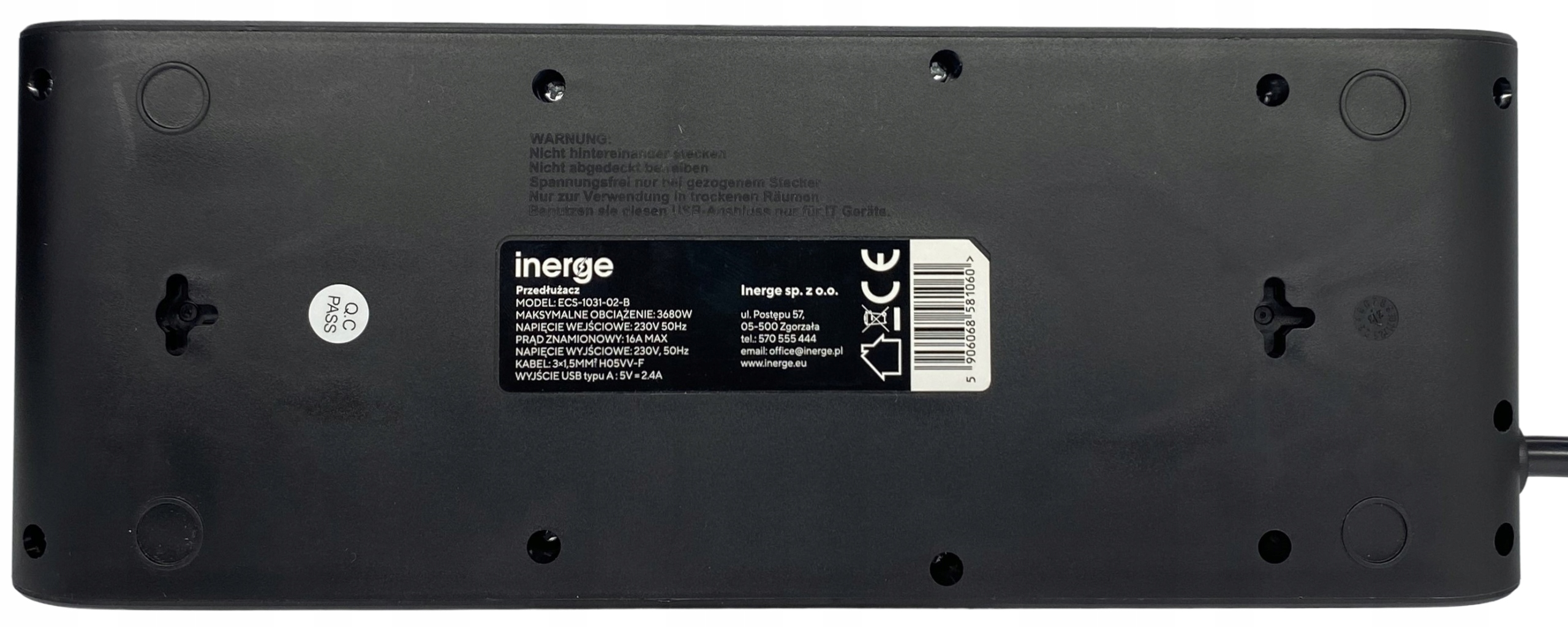 PRZEDŁUŻACZ LISTWA ZASILAJĄCA 10 GNIAZD 2m 4x ŁADOWARKA USB 3x1,5MM² LED Marka inna