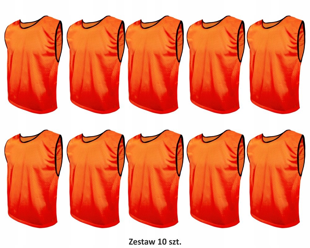 Znacznik Piłkarski Koszulka Sportowa Trening Pomarańczowy 10szt XL Zestaw