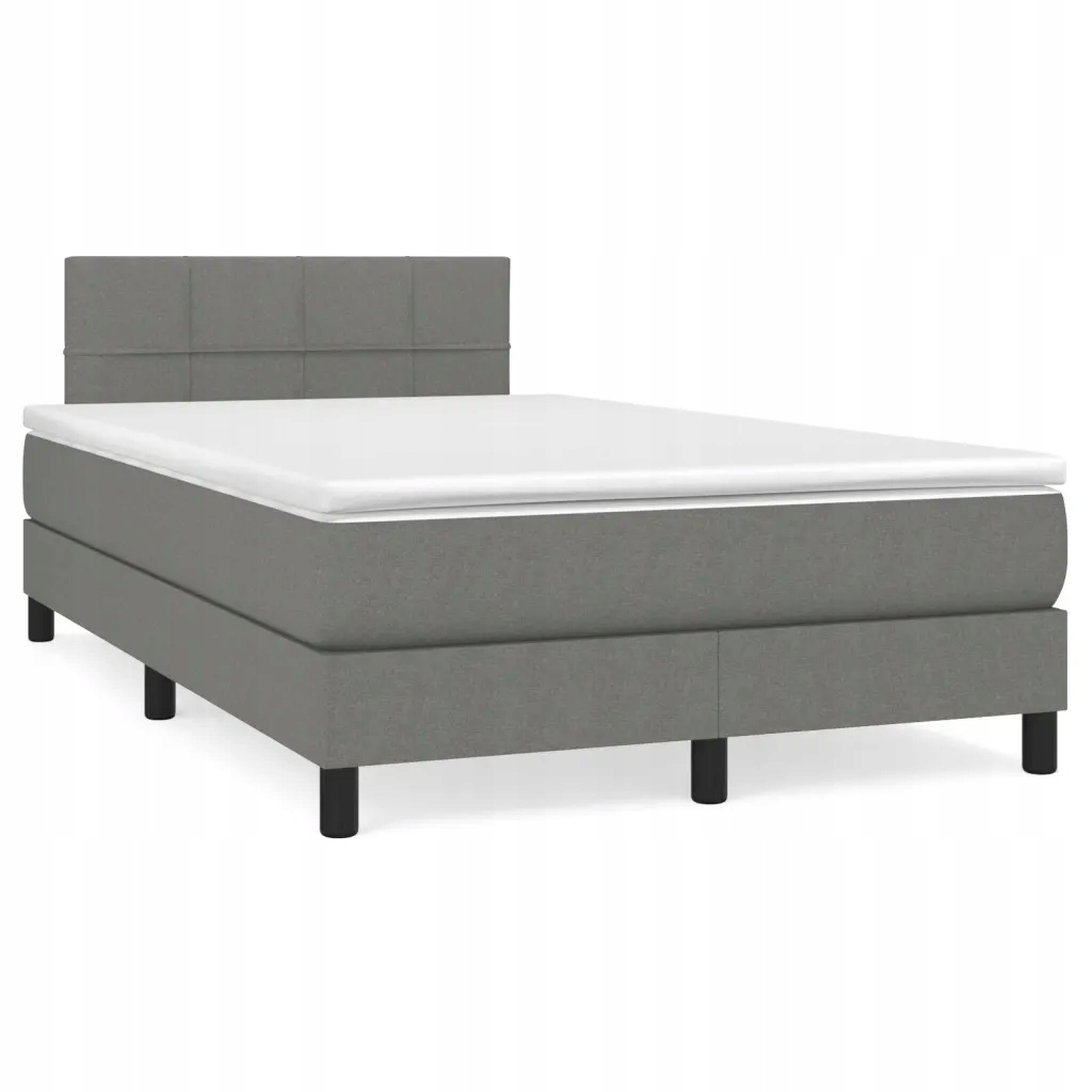 Box spring postel s matrací a Led tmavě šedá 120x190 cm textil Šedá 3270040