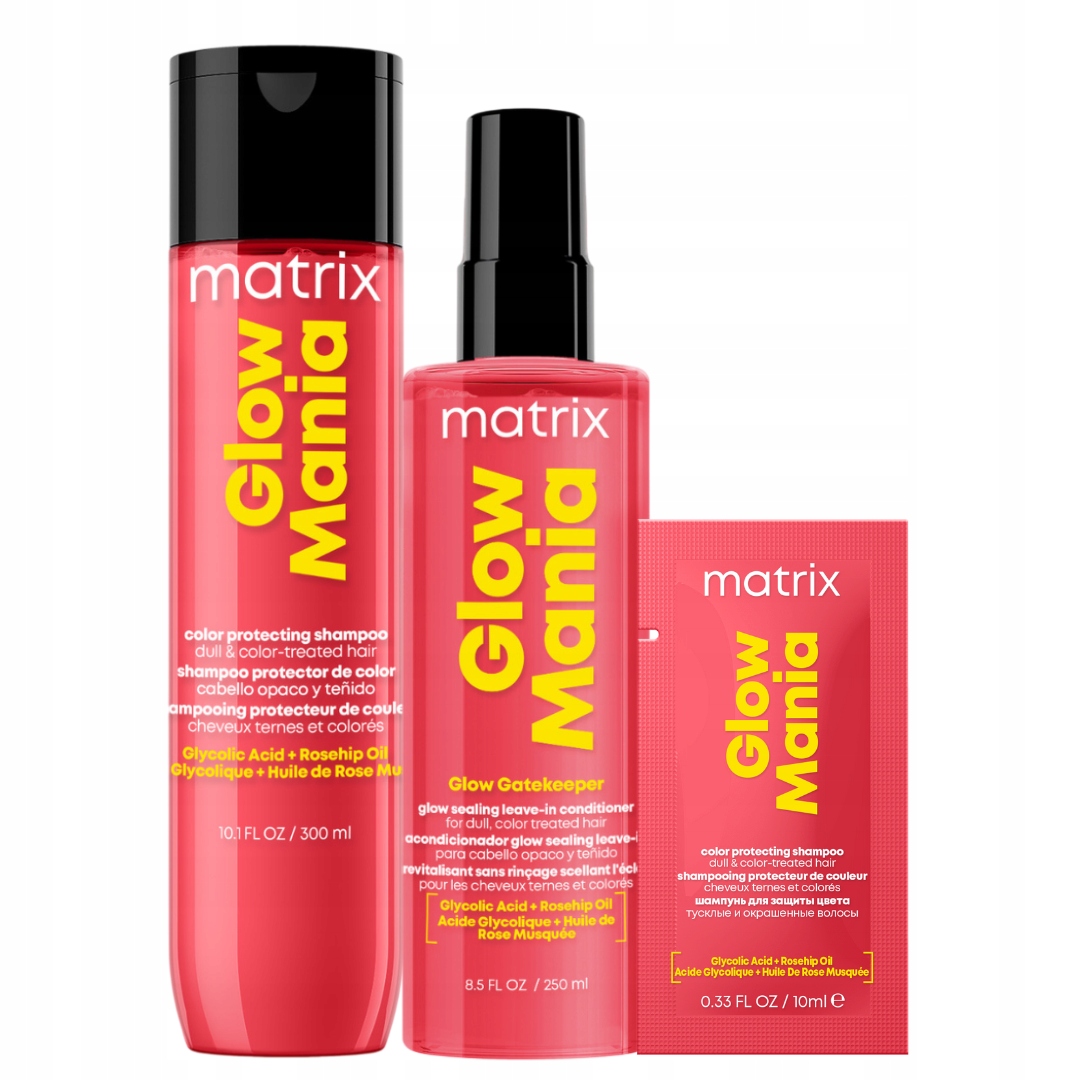 Matrix Glow Mania szampon do włosów farbowanych, lekka odżywka