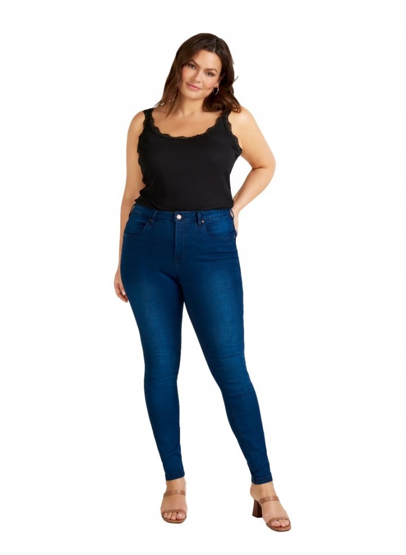 Zizzi Tmavě Modré Úzké Nohavice Džíny Blue Denim N78 305L 42