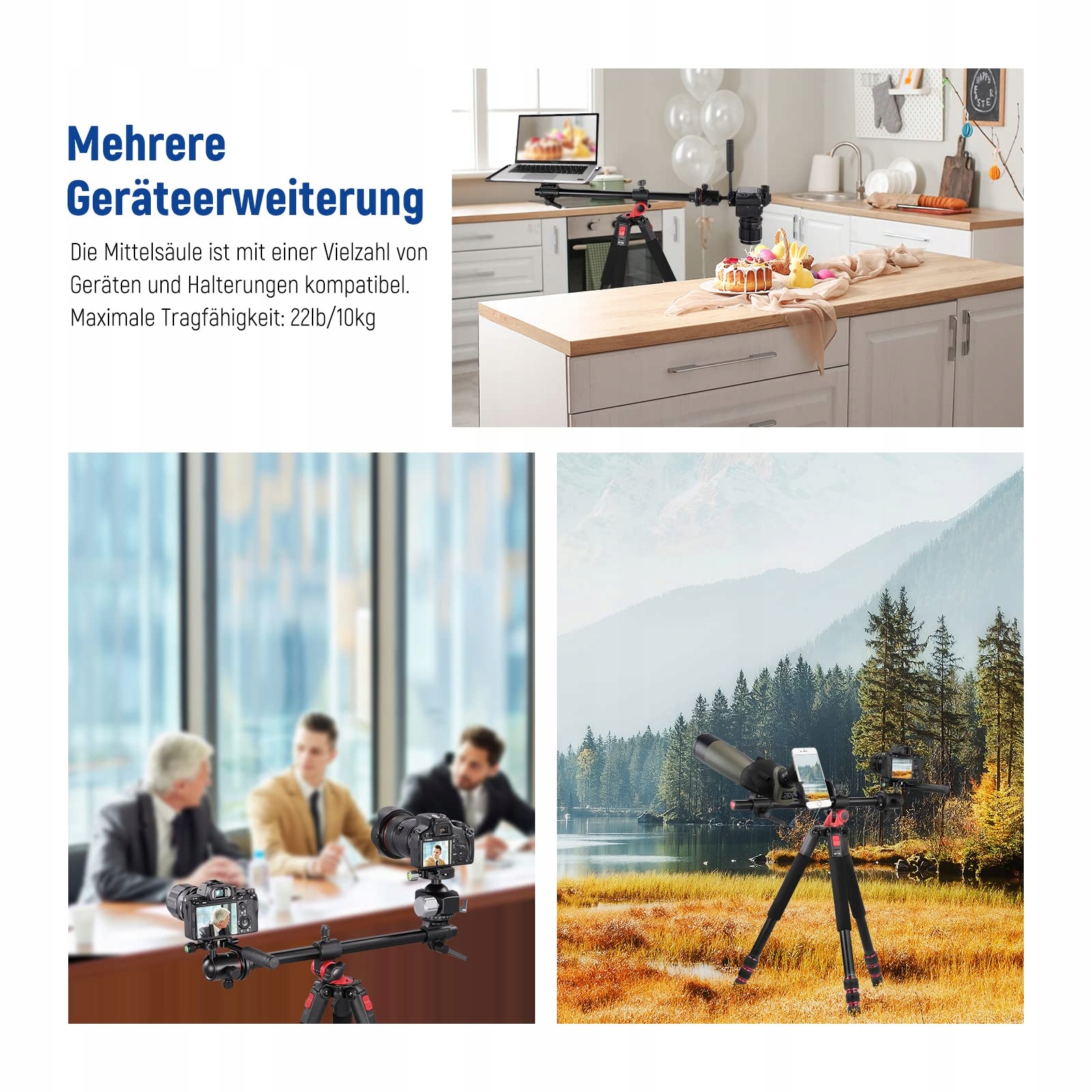NEEWER Statyw Aluminiowy 360° z Głowicą Kulową do Makrofotografii — miniatura 8
