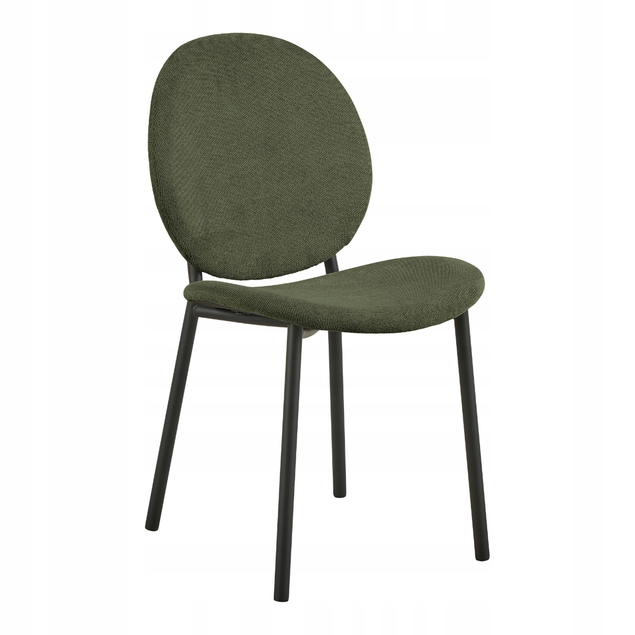 Zelená Kuchynská Stolička s čalúnením a opierkou, čierne oceľové nohy Cliff