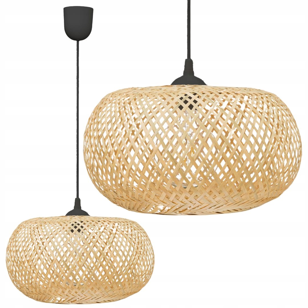 Lampa wisząca Boho bambusowa czarna 40cm DMT02