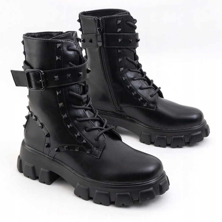 Dámské workery s cvočky Kotníkové Boty na platformě Kanady s hroty černé vel. 36