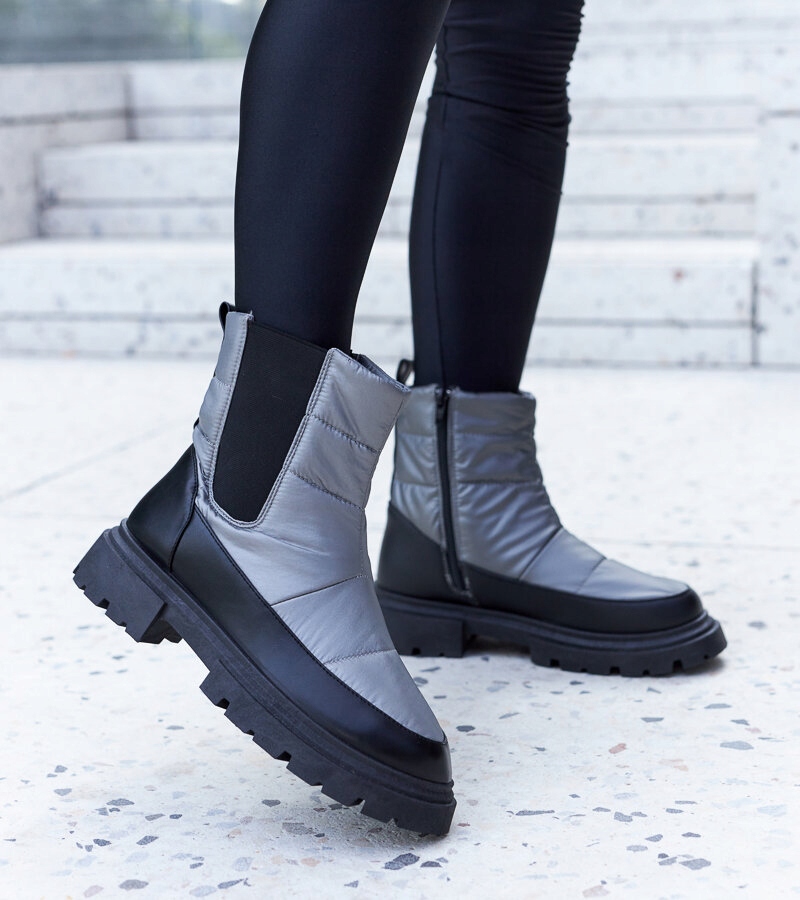 Szare ocieplane śniegowce 25526 rozmiar 39 Marka bez marki