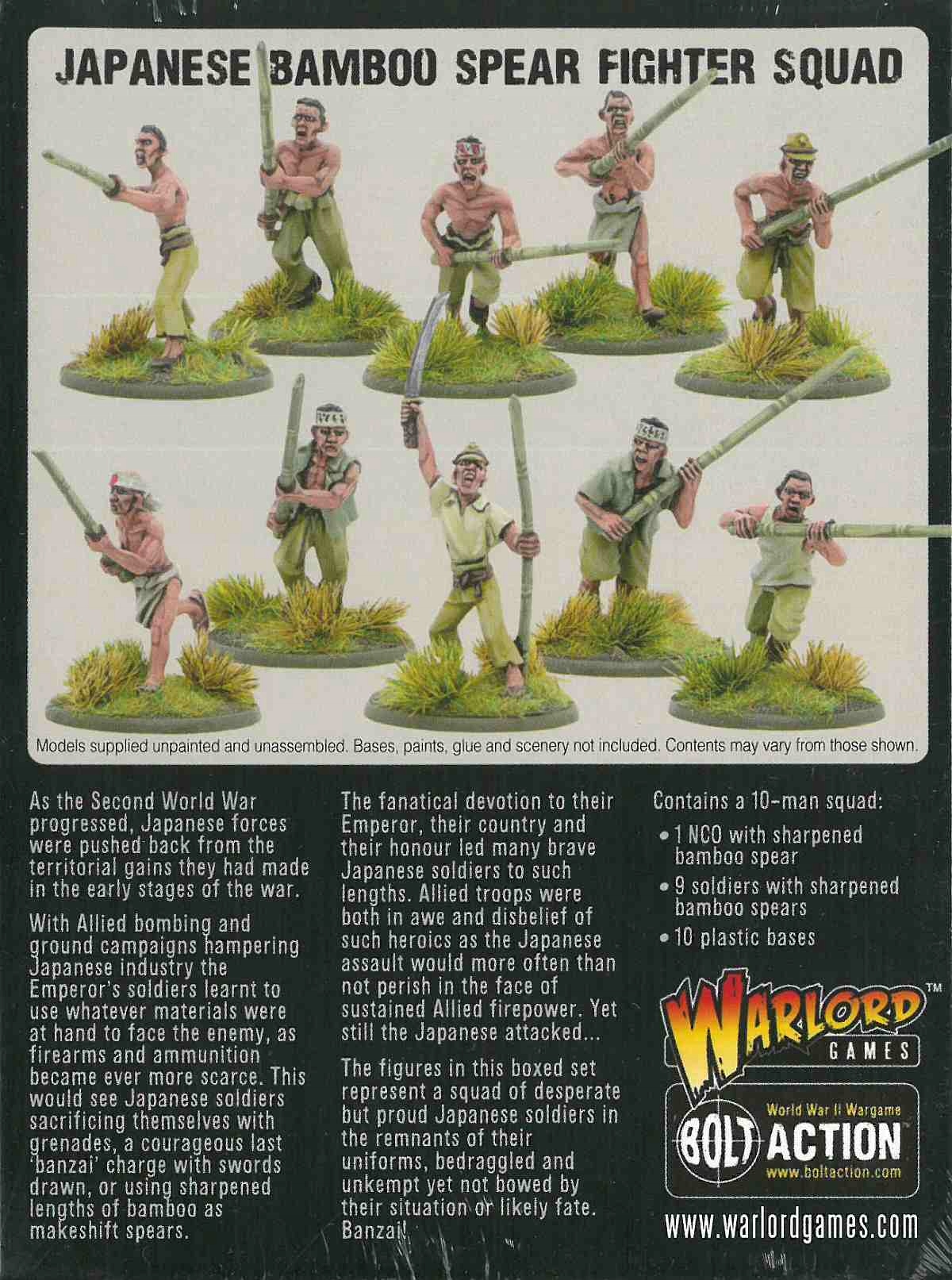 Bolt Action Japanese Bamboo Spear Fighter Squad System Bolt Action