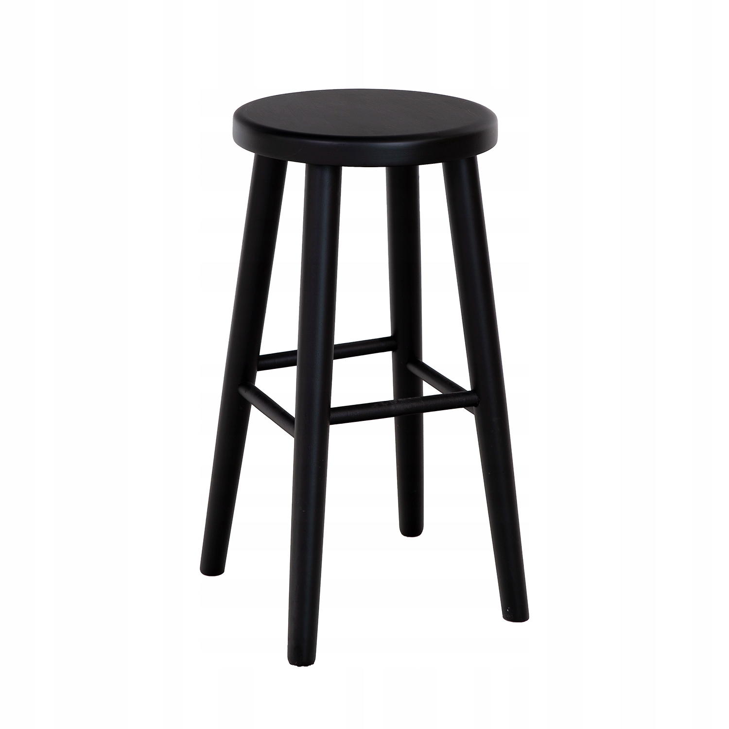 Taboret drewniany 60 cm BUKOWY hoker czarny Marka EL-Plast