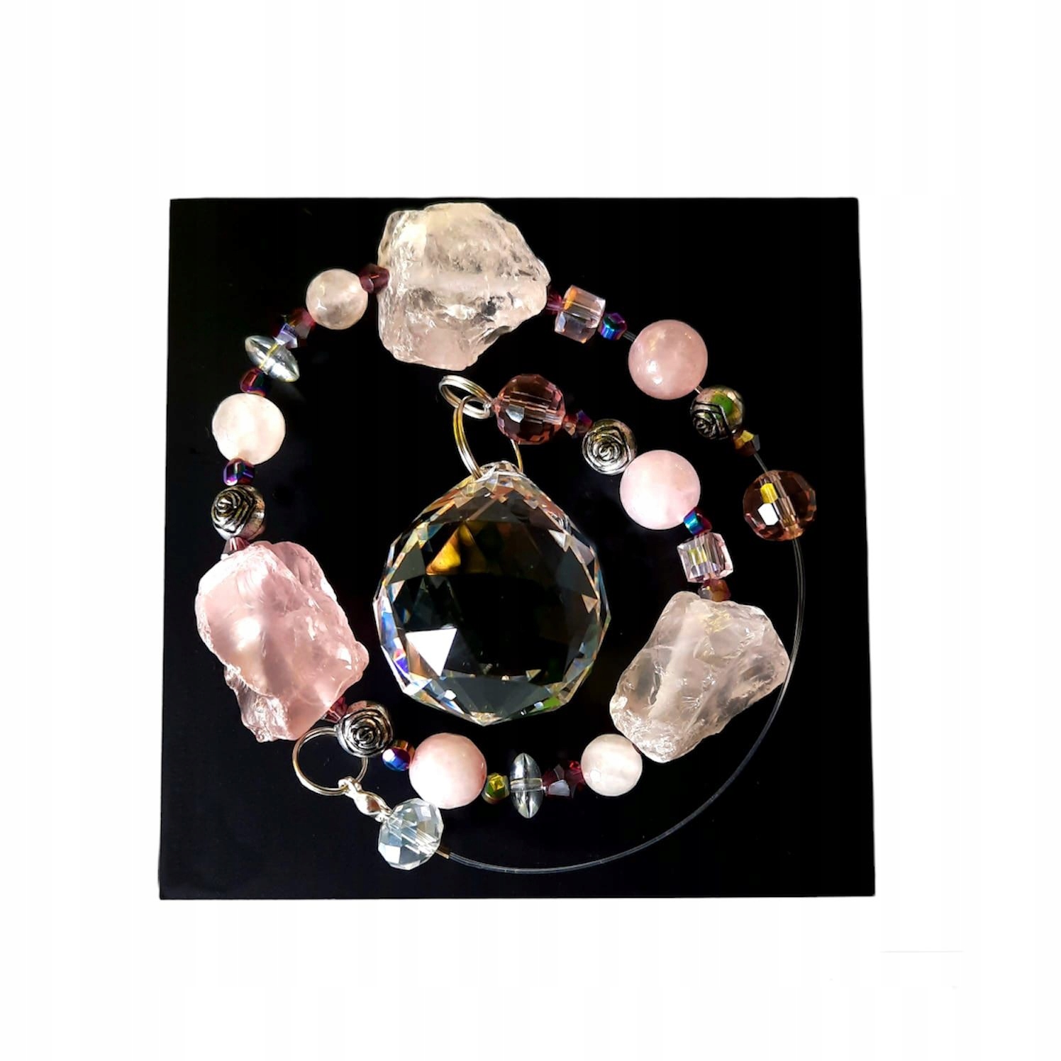 

Kwarc Różowy Łapacz Słońca zawieszka ozdoba okna