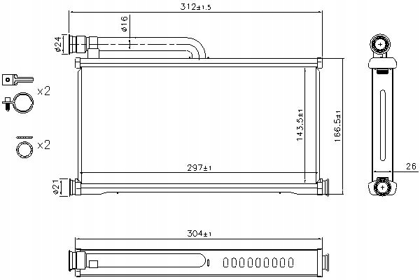 Nissens Ohřívač (296X144X27) Audi A6, A6 Allro Asistent řidiče #28