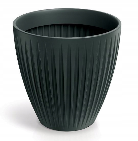 Doniczka z wkładem antracytowa Latia Round Midl TLRO48M-466R