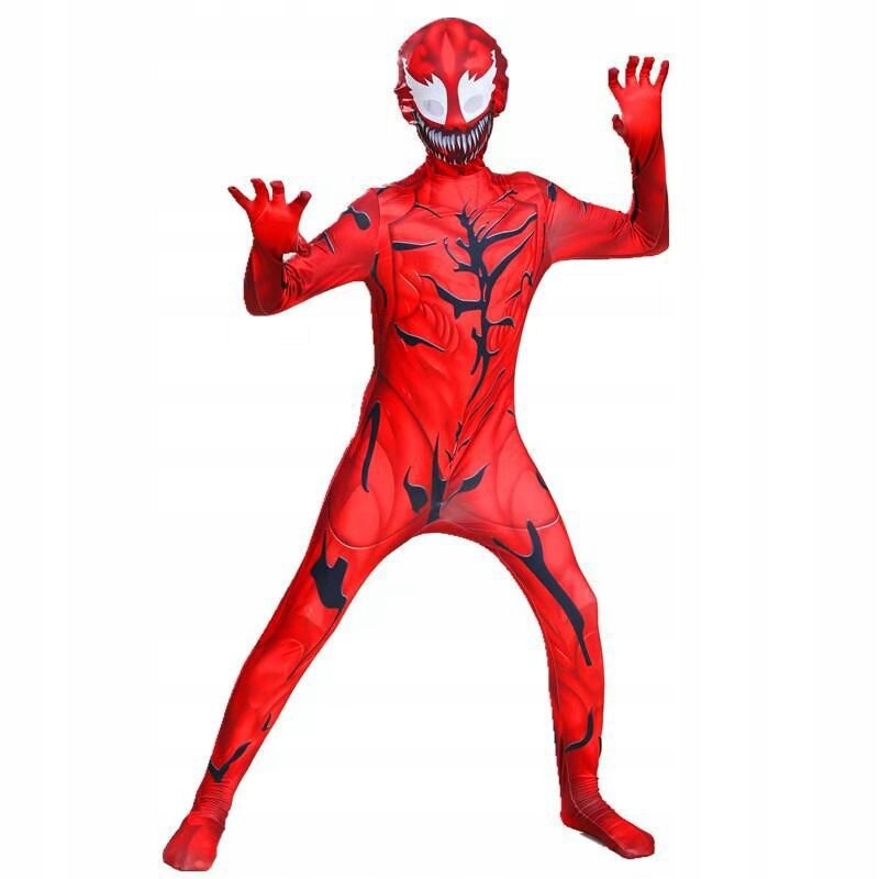 STRÓJ VENOM 2 CARNAGE COSPLAY SKIN 116/122 6-7 L Kolor dominujący czerwony