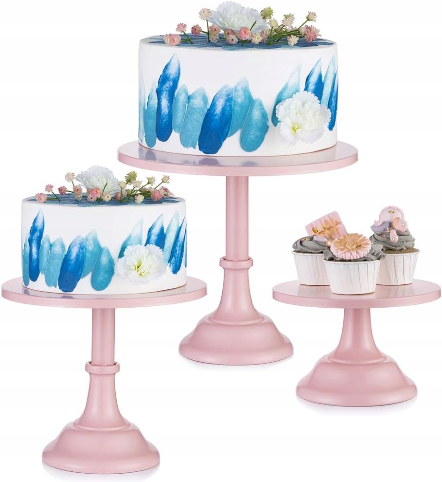 3-dílná sada stojanů na dorty Nuptio Růžová Candy Bar