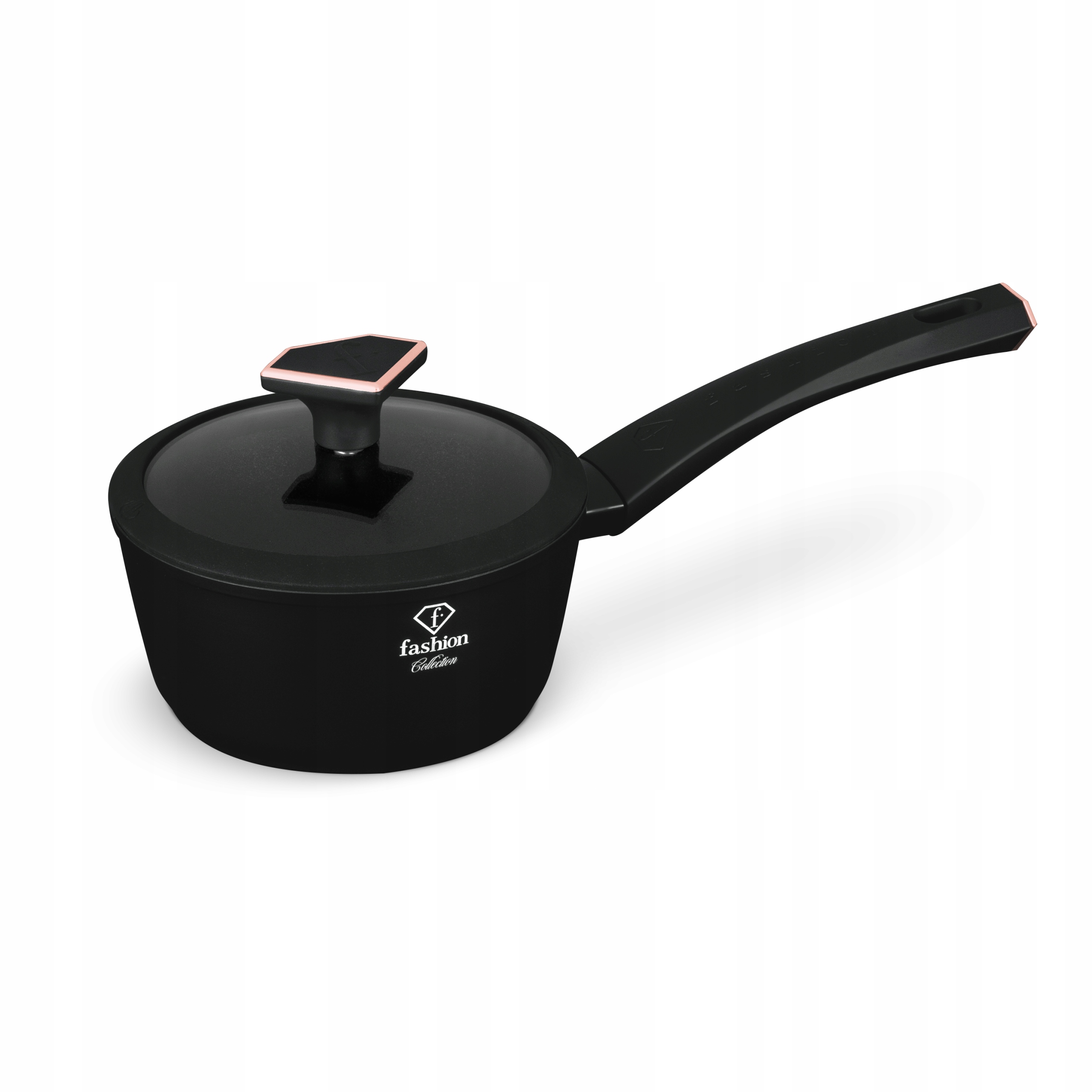Rendlík s víkem 1,2 L, Fashion FTV-0026 Matte Black-Rose Gold