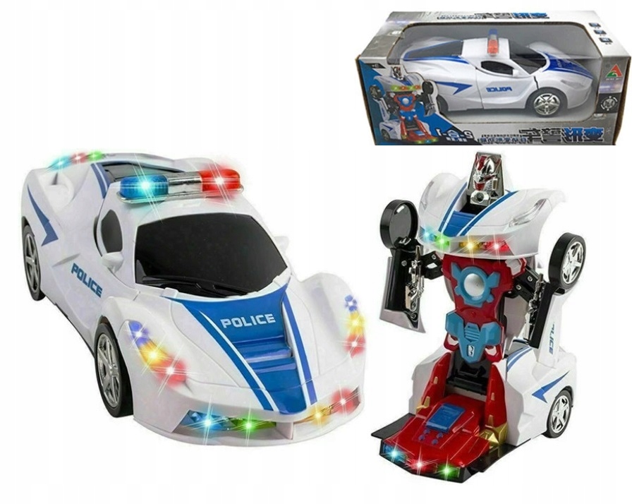 2w1 AUTO-ROBOT SAMOCHÓD POLICYJNY LED POLICJA BOT