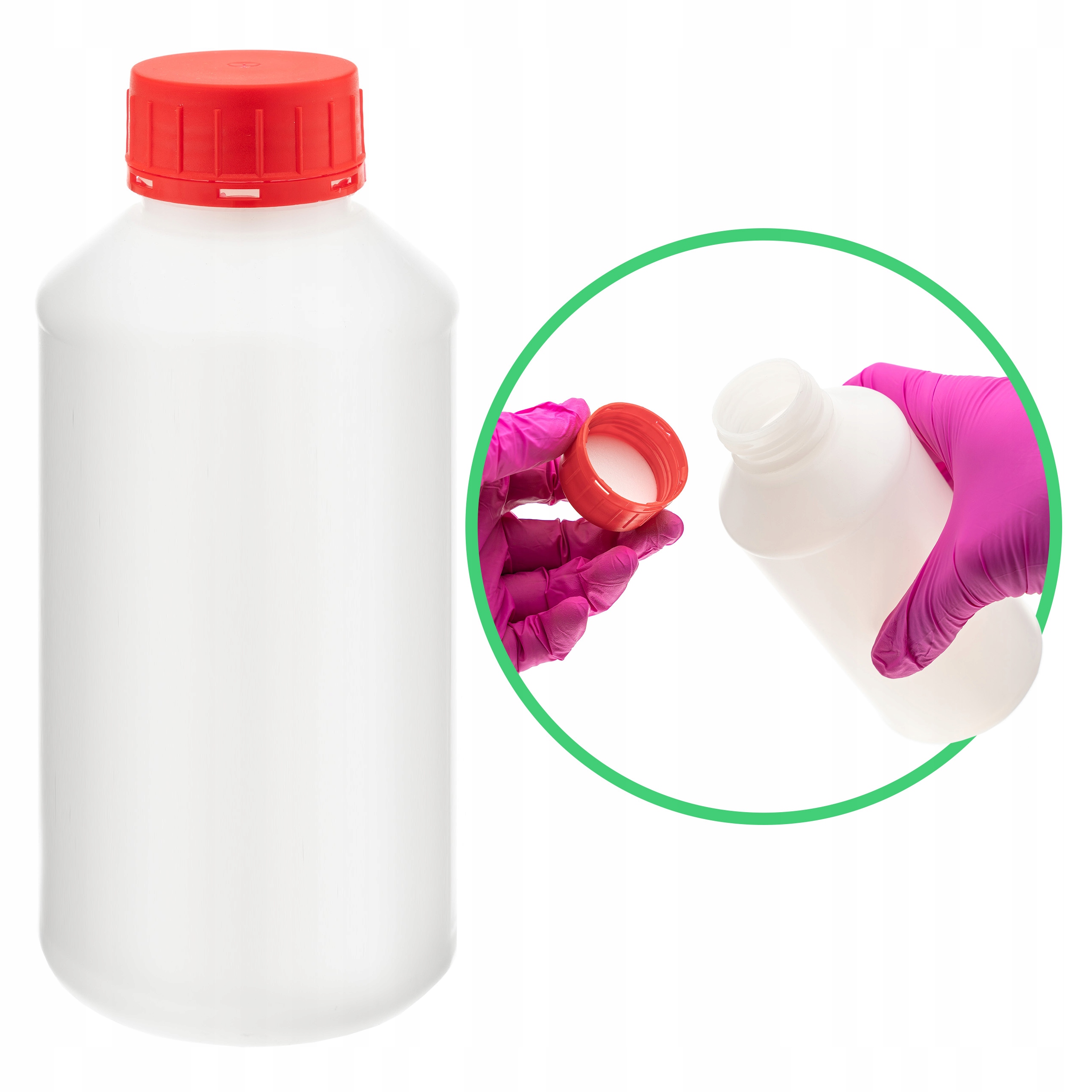 Butelka plastikowa biała twarda Hdpe 500 ml nakrętka śr 38mm samoplombująca