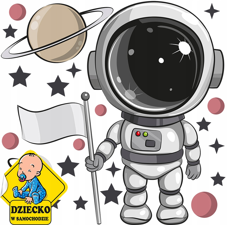 

XL Duża Naklejka na ścianę Astronauta 57x57