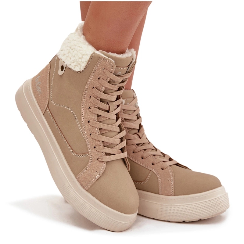 Dámské Zimní Boty Platforma Kožíšek Lee Cooper LCJ-25-01-3736 Béžová 38